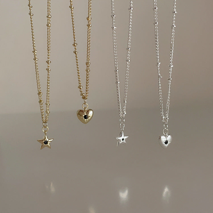 Colliers avec pendentif en forme de cœur pour femme, niche rétro, personnalité