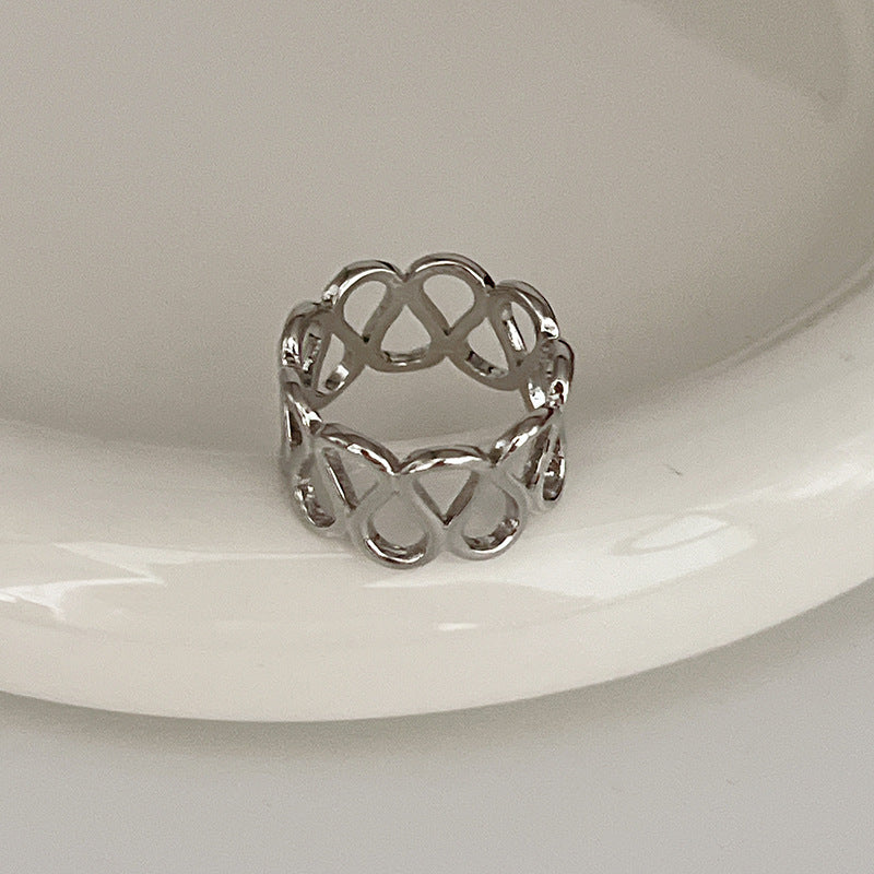 Sier Female Design Light Luxury Index Rings