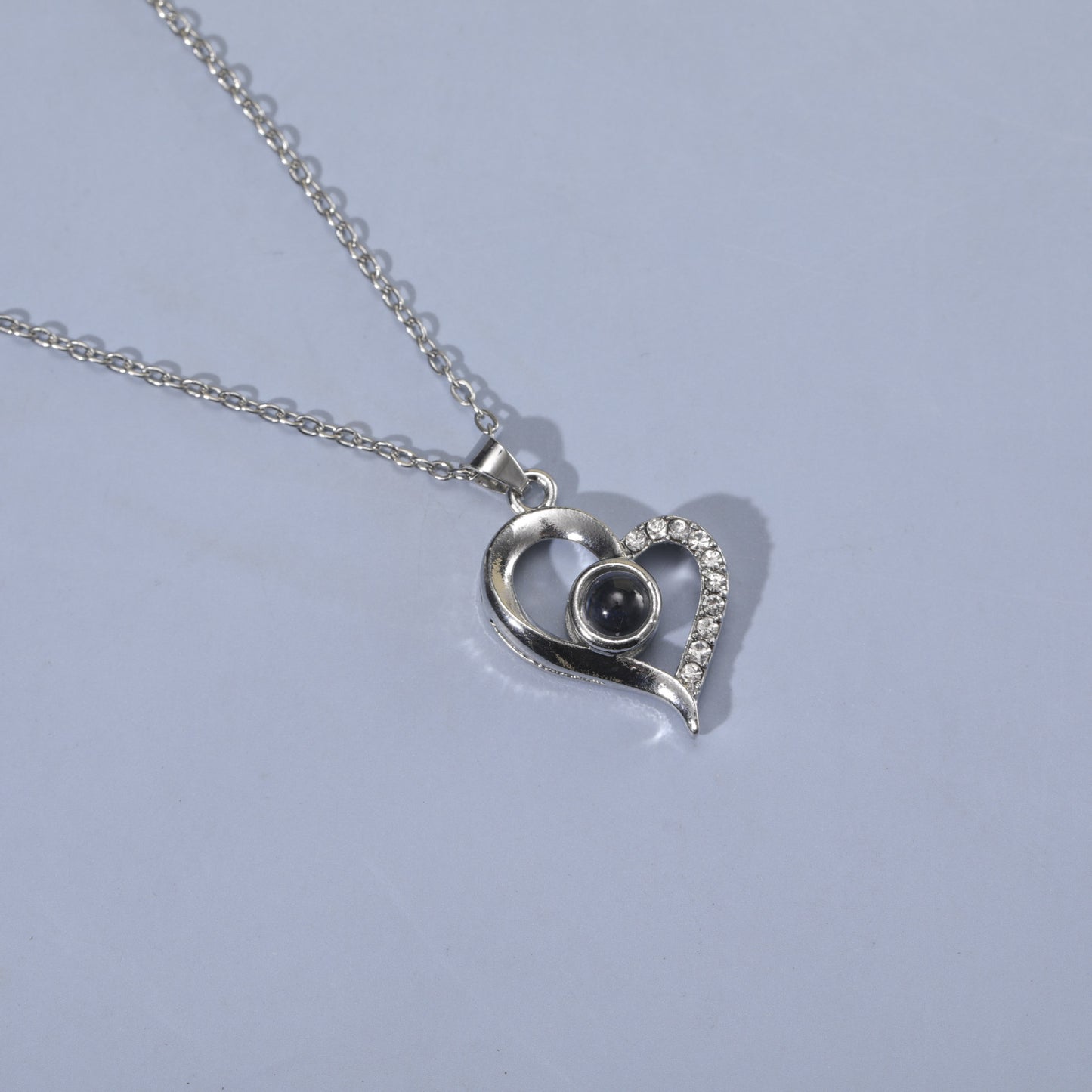 Colliers avec pendentif à mémoire de projection Love You pour femmes, hommes et femmes