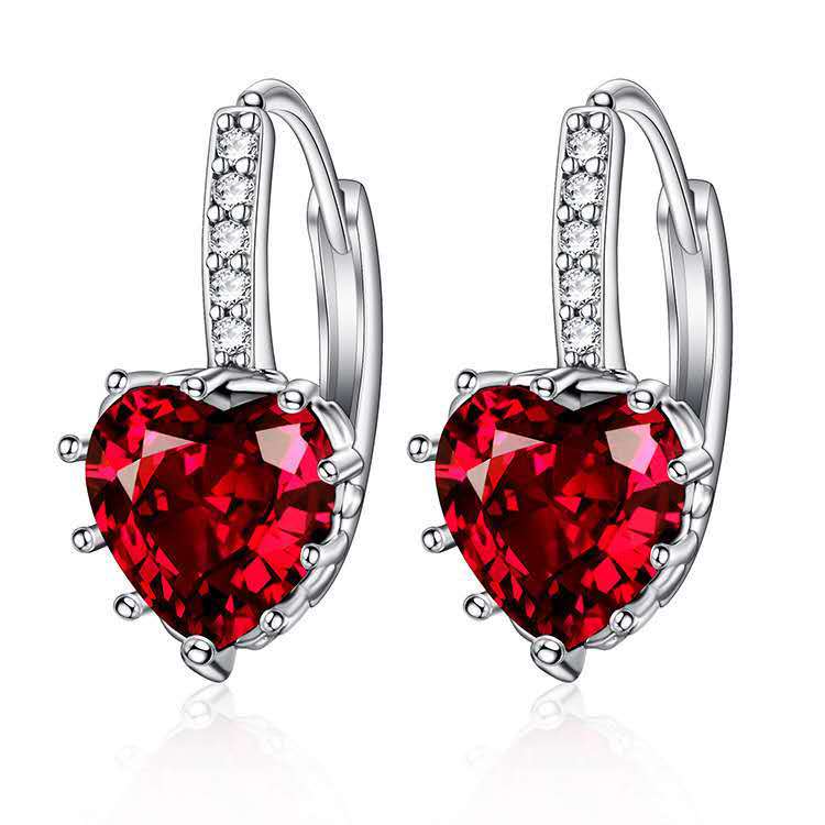 Super Fairy Heart-shaped Zircon High-grade Versatile Classic Love Earrings