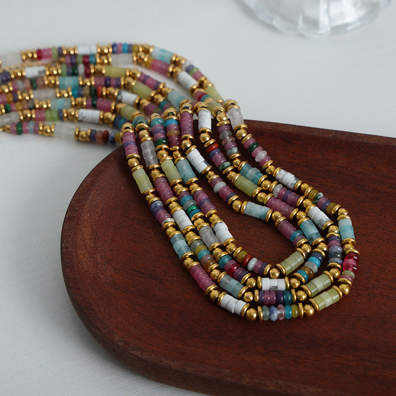 Personalized Niche Design Mixed Color Natural Stone Necklaces