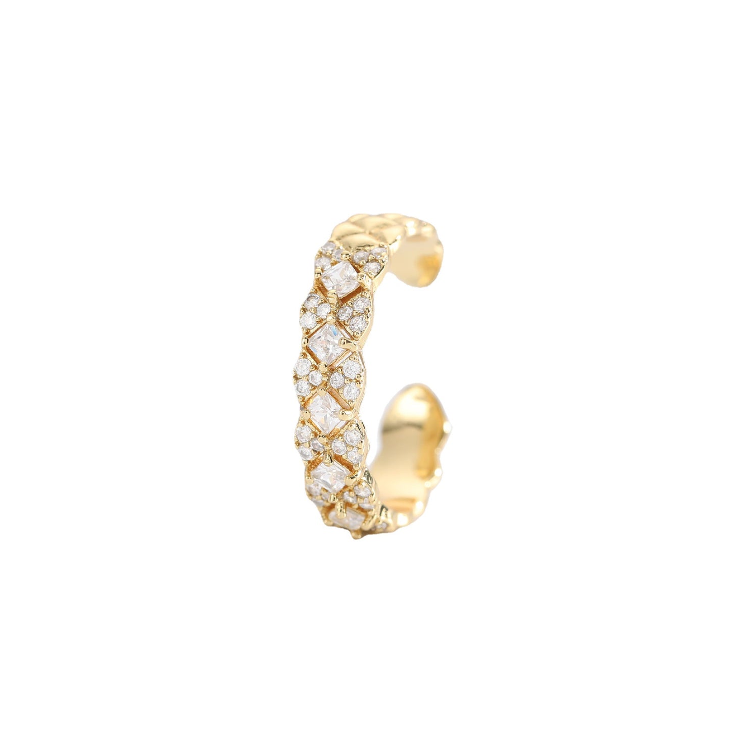 Women's Plated Trinket Brass Strip Zircon Jewelry Shiny Rings