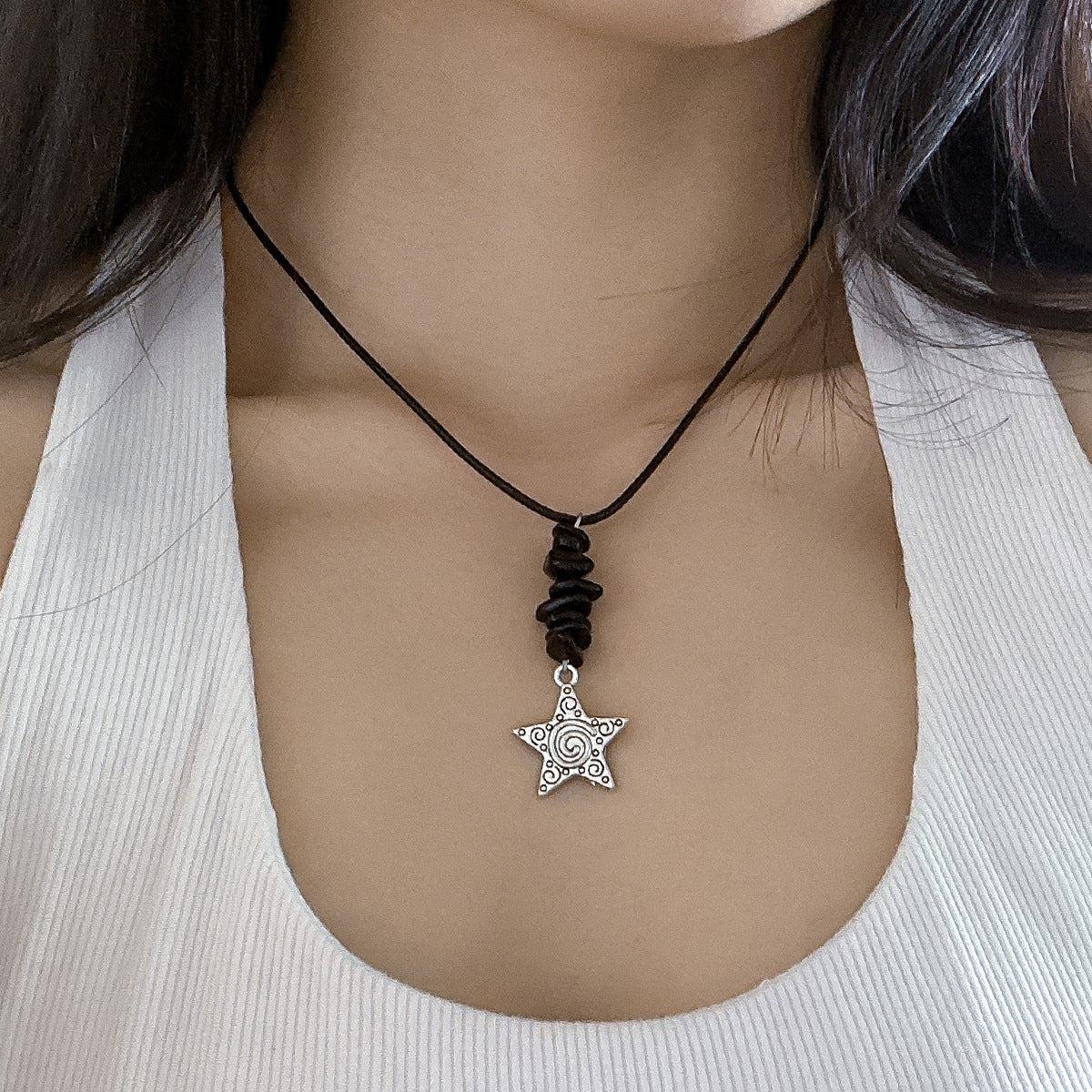 Simple Butterfly Tassel Pastoral Irregular Gravel Retro Necklaces