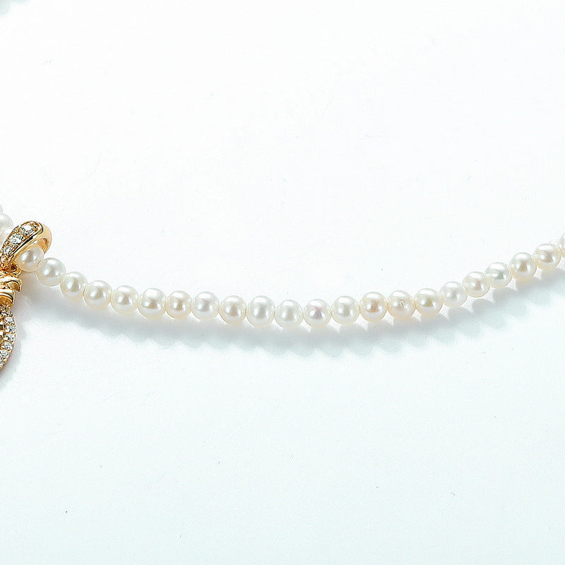 Colliers de coquillages blancs en argent sterling de style perle simple