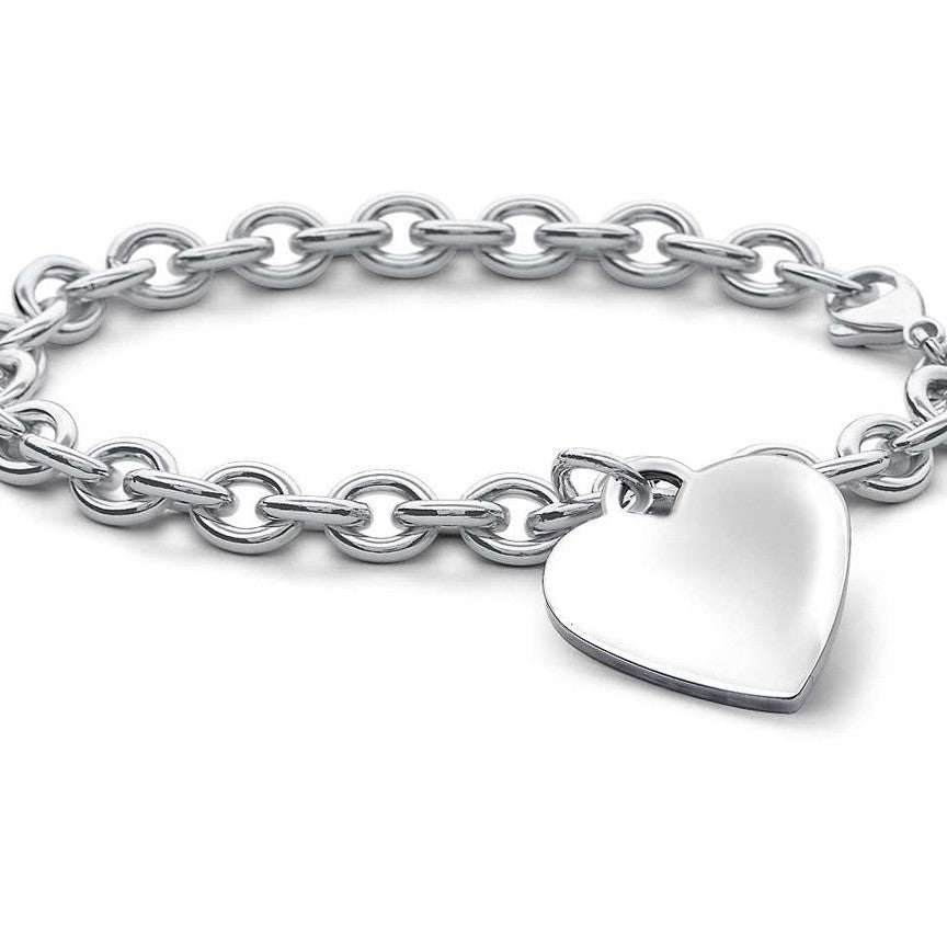 Women's Heart Heart-shaped Titanium Steel Peach Bracelet
