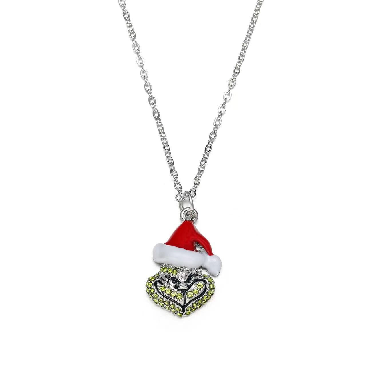 Santa Claus Diamond Enamel Personality Trendy Earrings