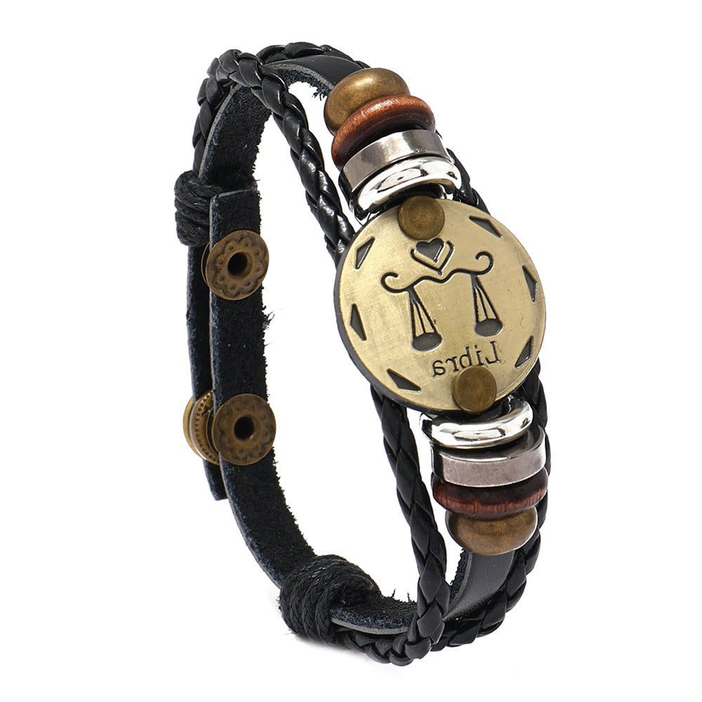 Constellation Cattle Leather Birthday Gift Adjustable Size Bracelets