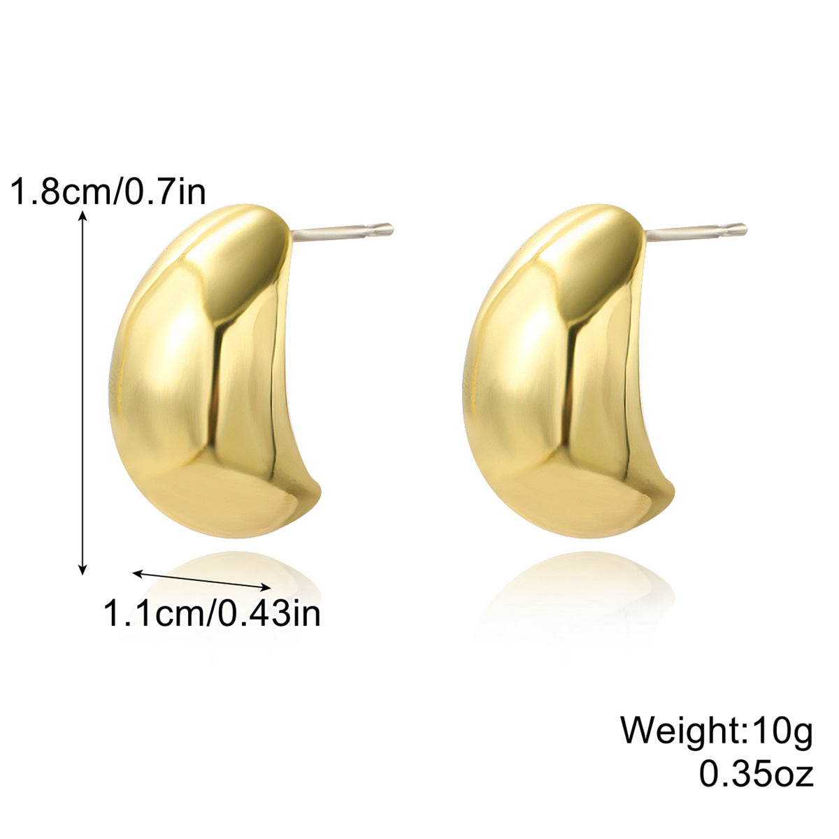 Metall-Ohrringe, goldfarben, Retro-Kreis-Wasser-Ohrringe