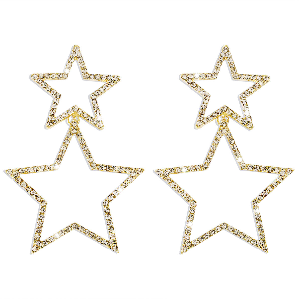 Women's Sexy Group Style Fashion Rhinestone Five-pointed Earrings