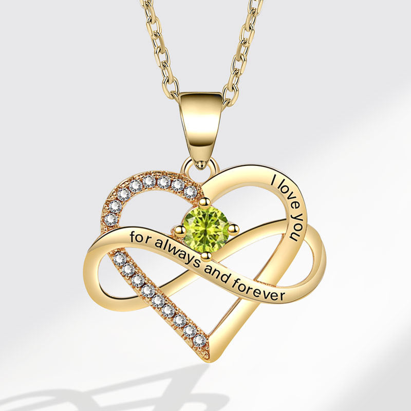 Colliers simples en forme de coeur avec micro incrustation de mode lettrage