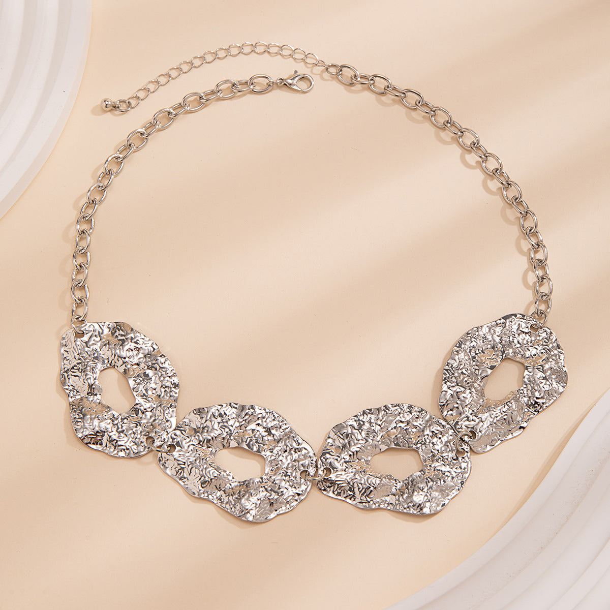 Women's Irregular Design Wafer Personality Liquid Fluid Necklaces