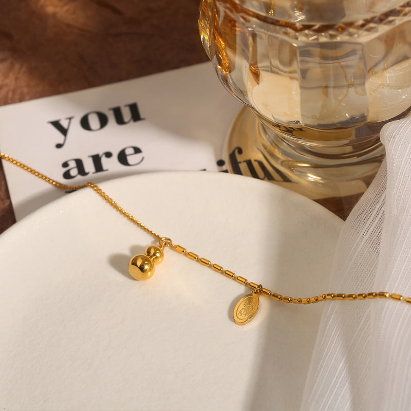 Gourde porte-bonheur pour femmes, chaîne de clavicule d'été, colliers en or de haute qualité