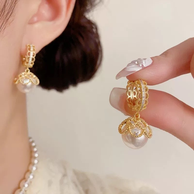 Lace Pearl Without Pierced Mosquito Coil Light Luxury Rings