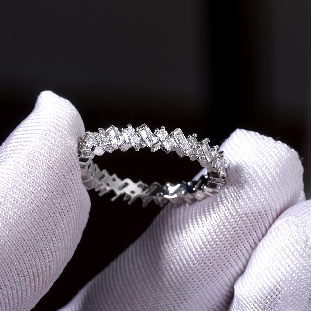 Trend quadratische Strass-Ringe für Damen mit Kupfereinlage