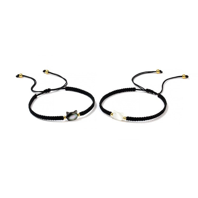 Black Cat Hand Woven Rope Light Bracelets