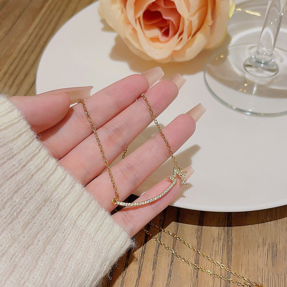 Inlaid Zirconium Meteor Fashion Commuter Clavicle Necklaces