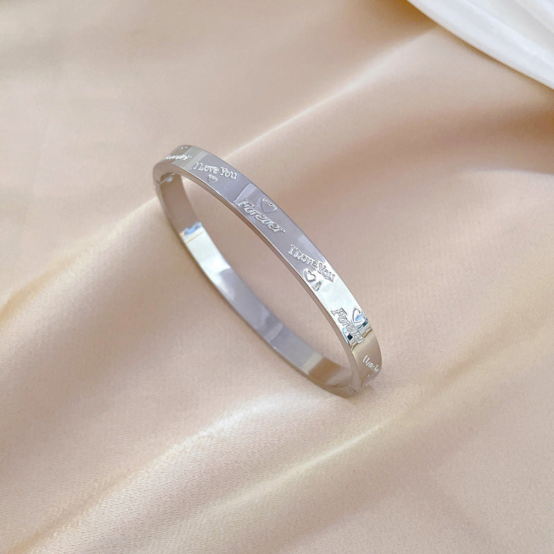 Whole Body Titanium Steel Love Minimalist Retro Fashion Bracelets