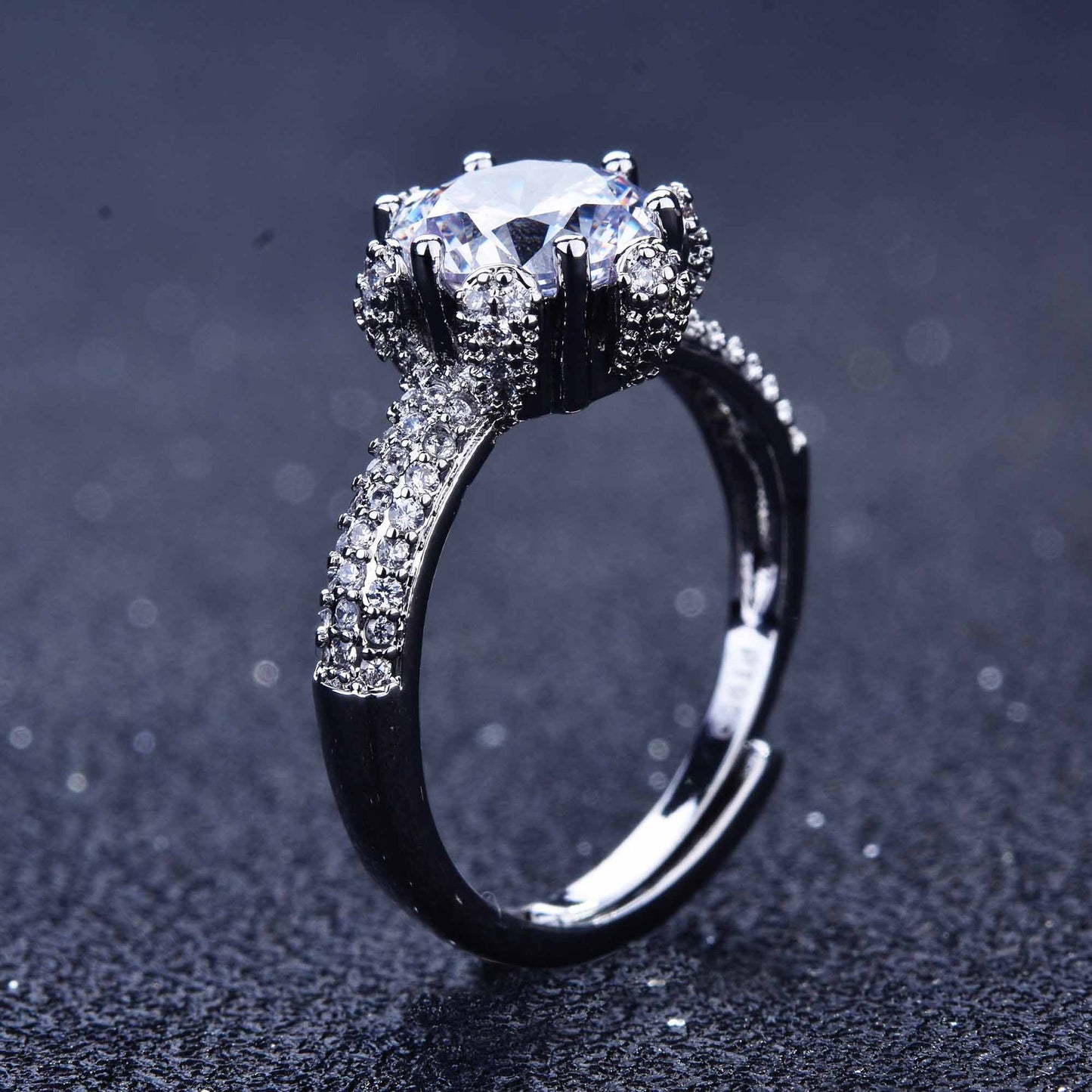 Women's Live Plating Imitation Moissanite Eight Hearts And Arrows Rings