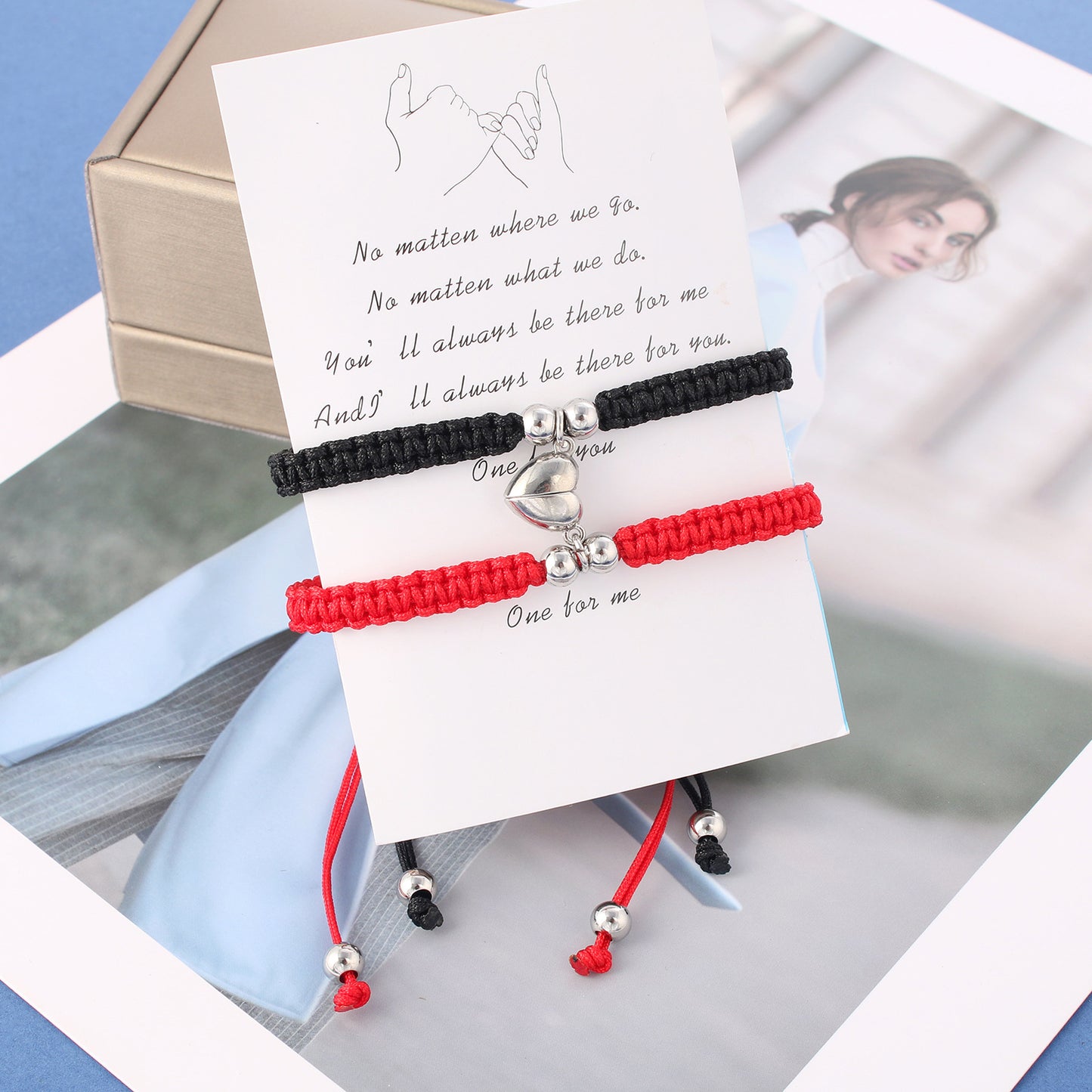 Damen & Herren & einfache handgefertigte gewebte Liebesmagnet-Saug-Paarpaare und Armbänder