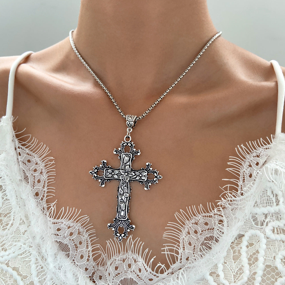 Cross Gothic Retro Hip Hop Pendant Sweater Chain Necklaces