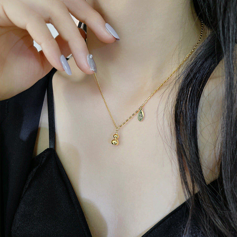 Gourde porte-bonheur pour femmes, chaîne de clavicule d'été, colliers en or de haute qualité