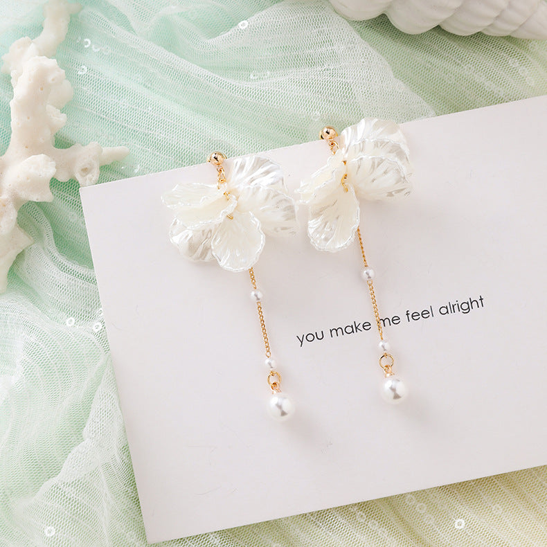 Women's Sweet Cold Starfish Shell Shaped Pearl Earrings