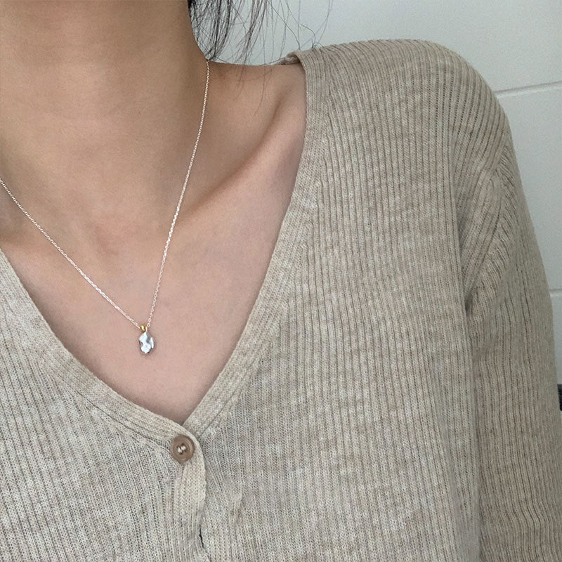 Sterling Sier Simple Niche Couleur Assortie Bonnet Femelle Clavicule Colliers