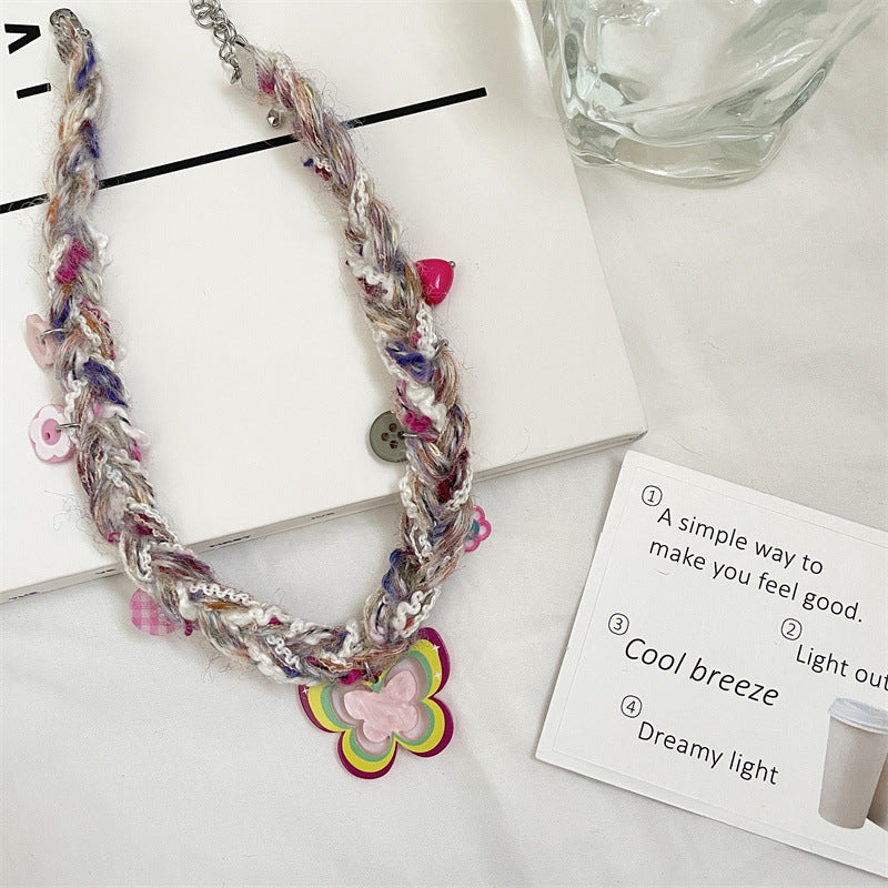 Collar Butterfly Wool Neck Atmosphere Feeling Necklaces