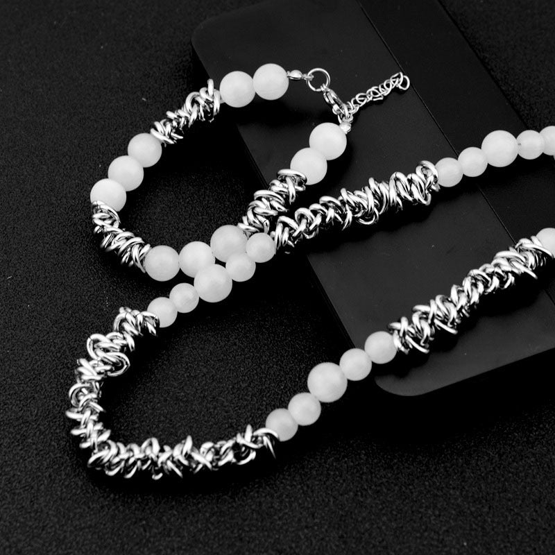 Kette aus Titanstahl, neutral, übertrieben, personalisierte Pullover-Halsketten