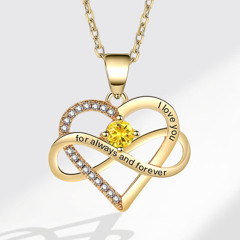 Colliers simples en forme de coeur avec micro incrustation de mode lettrage