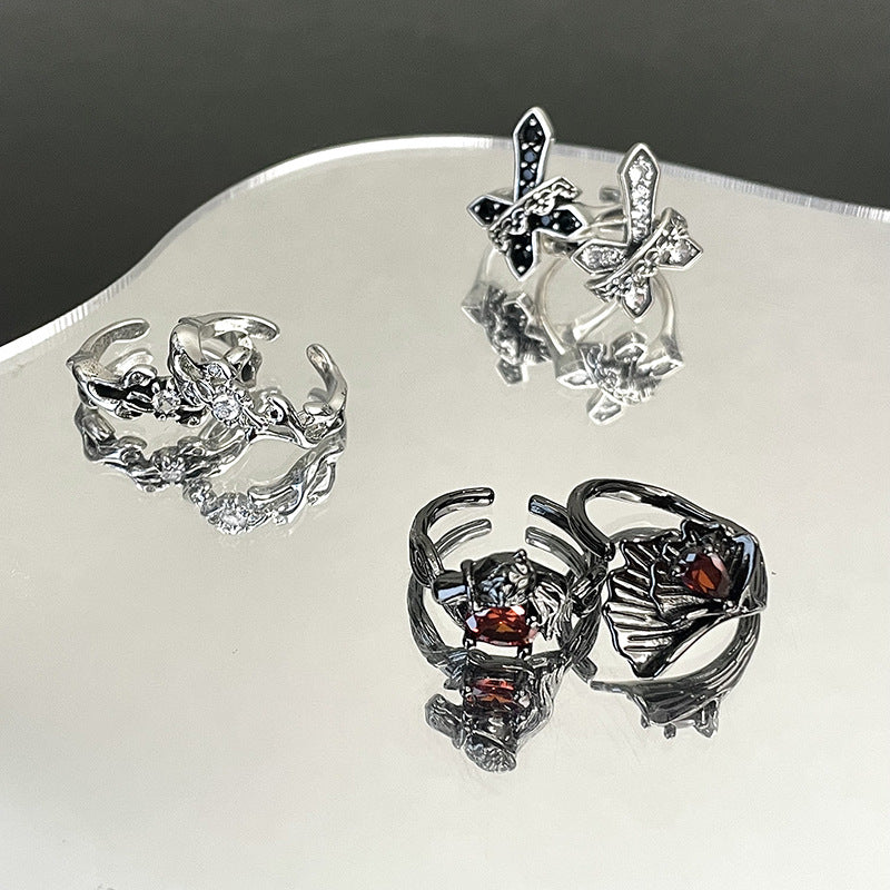 Twin Open Suit Persönlichkeit Retro High Sense Ringe