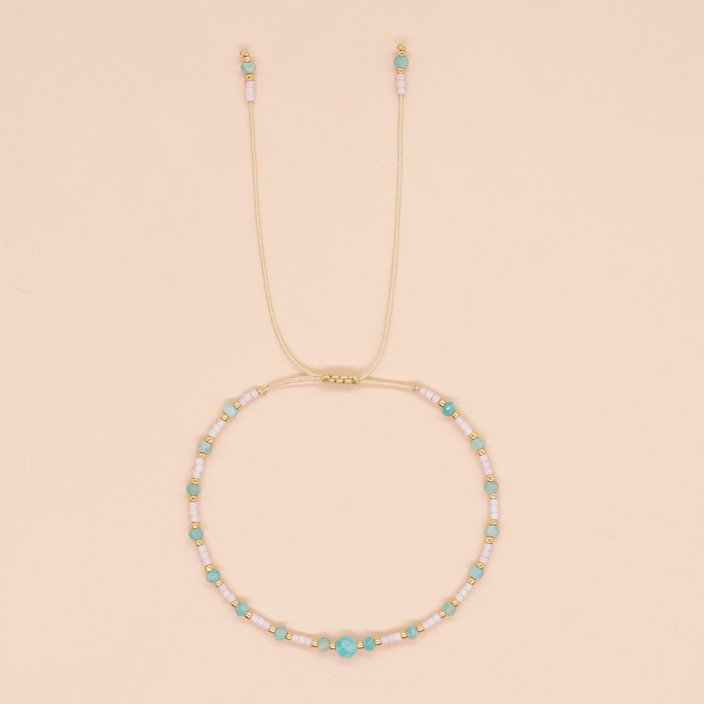 Women's Simple Style Bead Hand-woven Stone Ornament Bracelets
