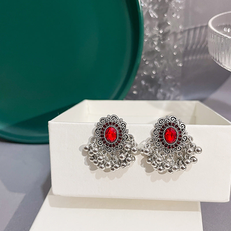 Women's Vintage Tassel Bohemian Stitching Round Exotic Earrings