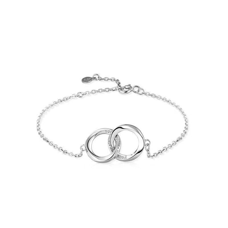 Damen & Herren & Mobius Paar und ein Paar leichte Luxus-Minderheits-Doppelarmbänder