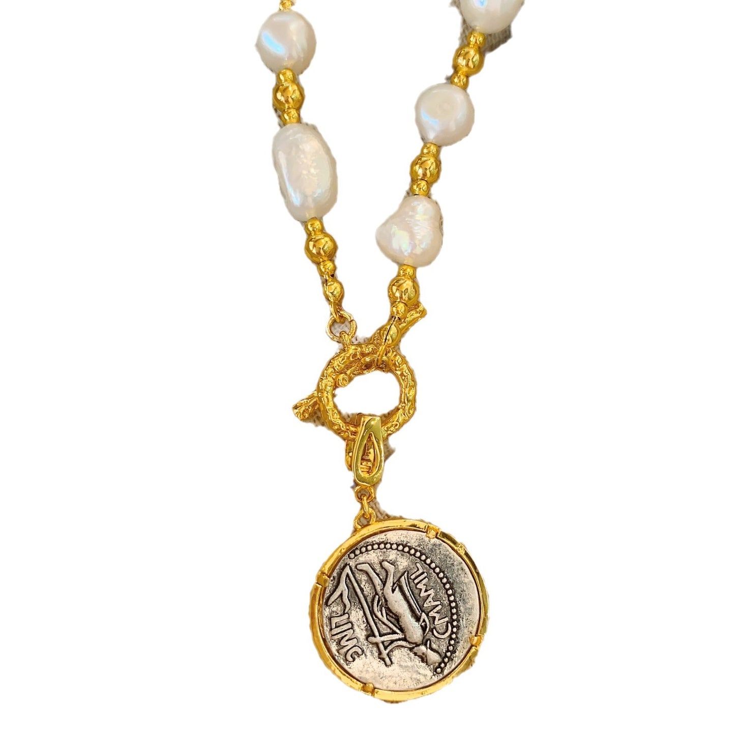 Female Winter Gold Coin Pendant Clavicle Necklaces