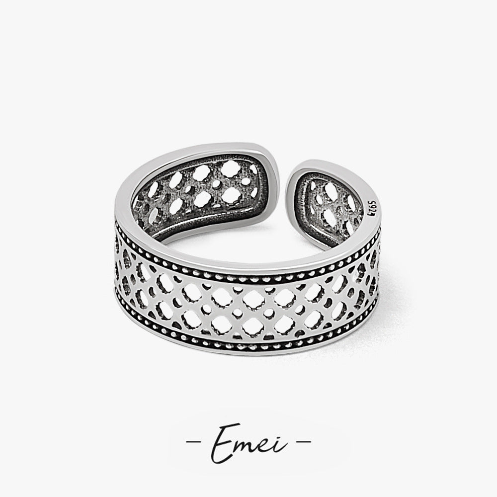 Fashion Personality And Creativity Hollow Plum Sterling Rings
