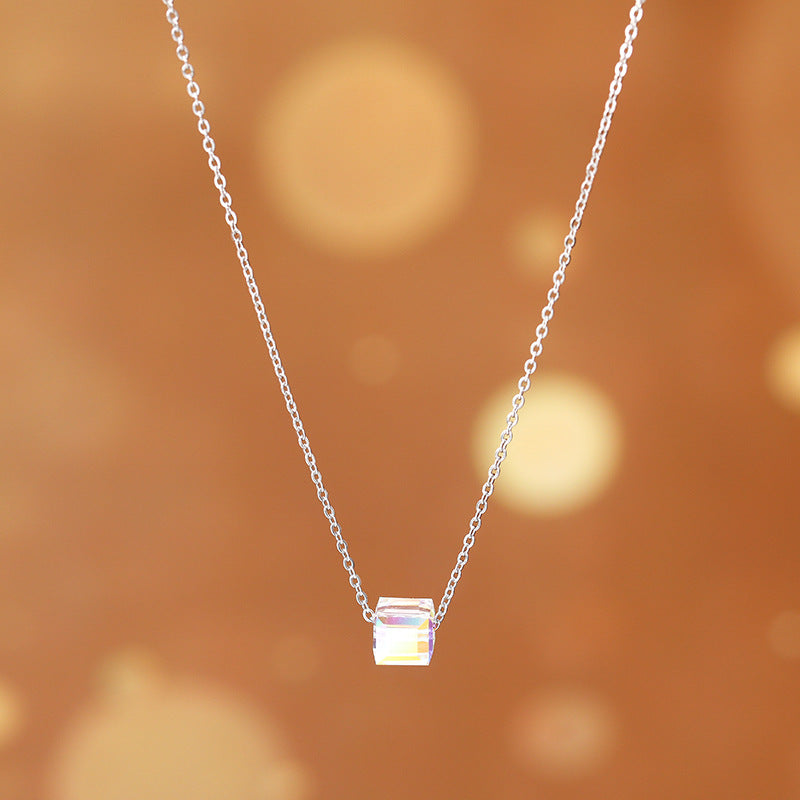Pendentif petit cube de sucre colliers géométriques féminins
