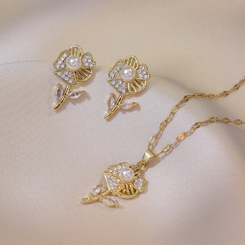 Pearl Zircon Special Interest Light Luxury Necklaces