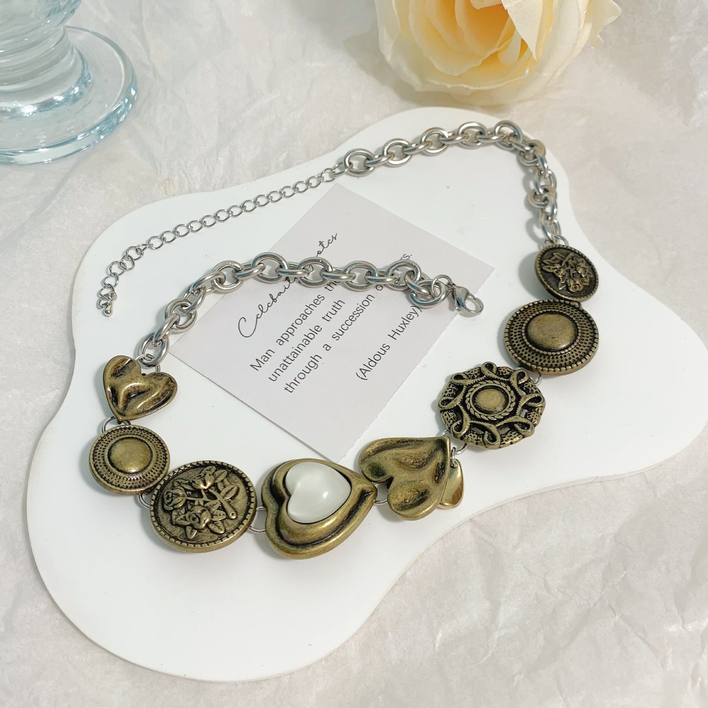 Colliers Vintage en acier titane Punk de Style chinois pour femmes