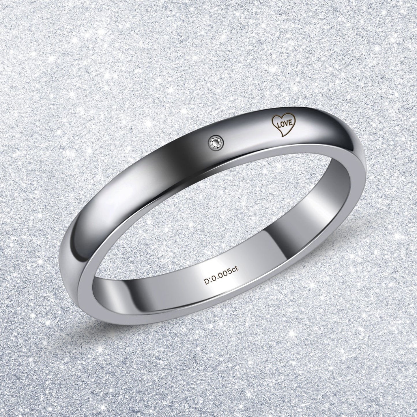 Fashion Titanium Steel Genuine Diamond Couple Rings