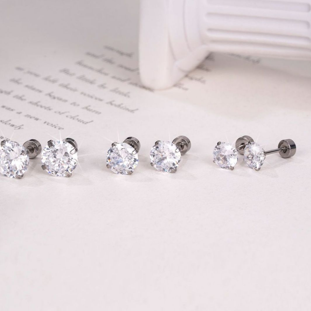 Titanium Steel Fashion Zircon Ear Bone Rings