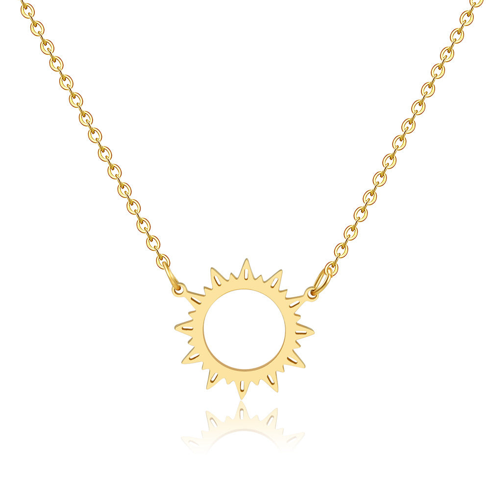 Pendentif en acier inoxydable titane plaqué or colliers mère