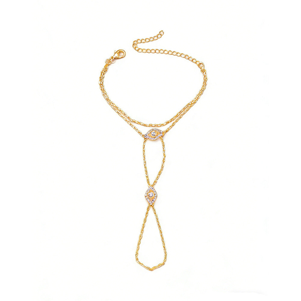 Devil's Eye Finger Chain Integrated Niche Bracelet