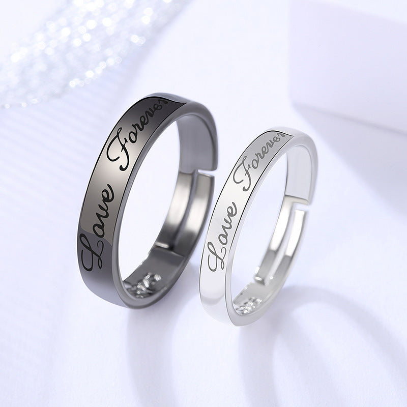 Black And White Open Mouth Korean Style Rings