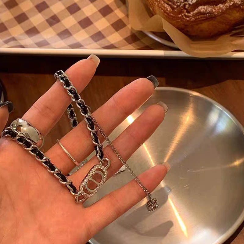 Letter Tassel Sweet Cool Hot Chain Double Collar Necklaces