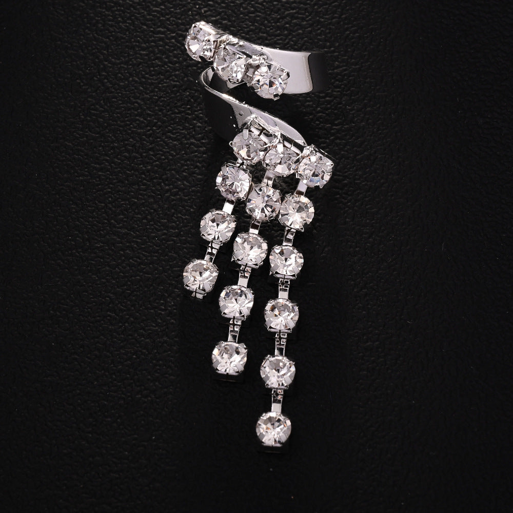 Women's Tassel Opening Adjustable Rhinestone Temperament Ring