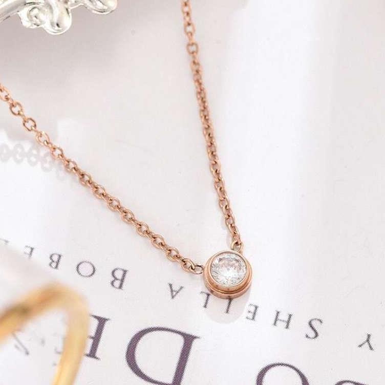 Chaîne de clavicule en or Rose, colliers simples de luxe légers de haute qualité