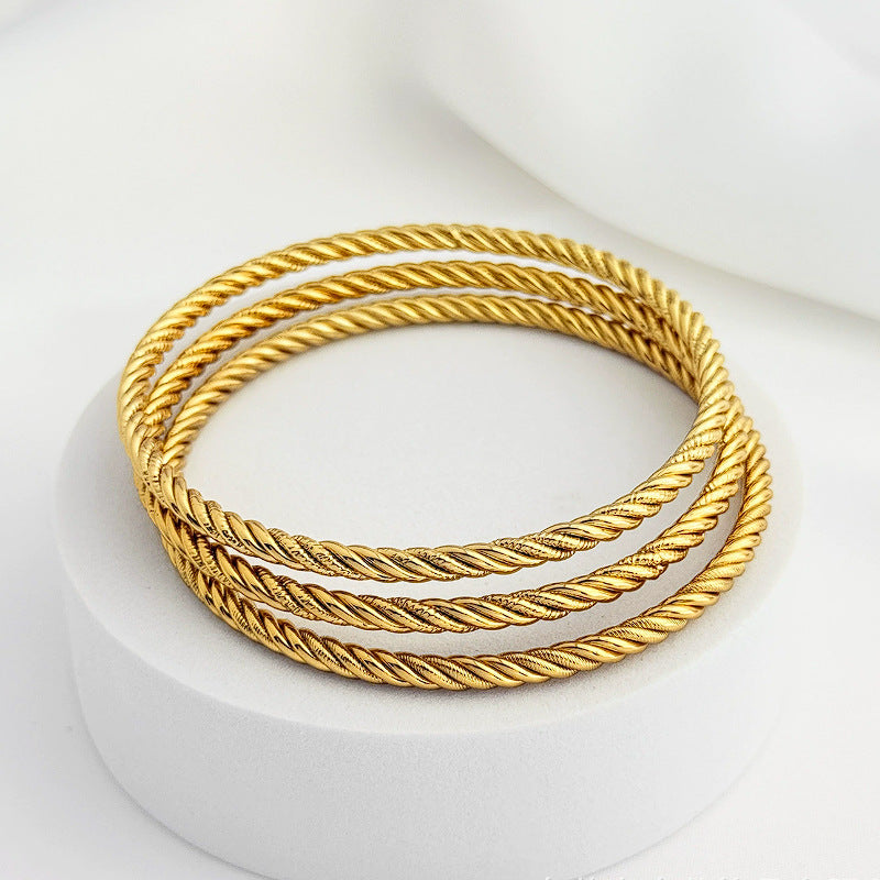 Steel Square Thread Twist Fashionable Elegant Without Changing Color Bracelets