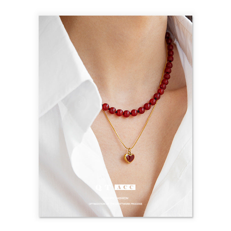 Colliers en œil de tigre de style ethnique rétro chinois Sier