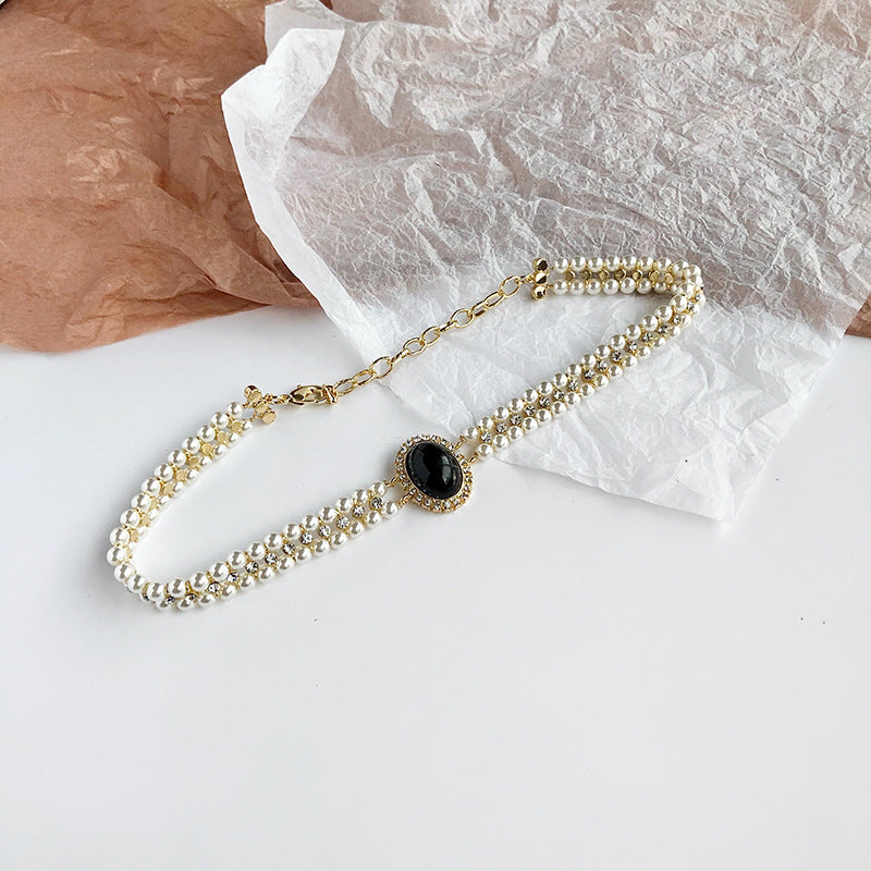 Women's Pearl Temperament Wild French Clavicle Chain Necklaces